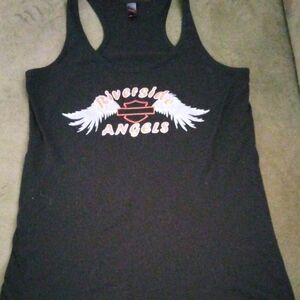 Harley Davidson Tank with Riverside Angels Wing Graphic